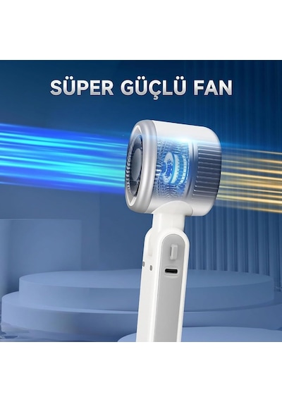 Robeve Blic Bwfn22 Turbo El Vantilatörü Mini Fan Vantilatör Katlanabilir 3'ü 1 Arada Taşınabilir Fan 5 Kademeli Le
