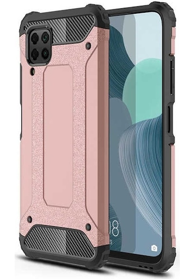 Noktaks - Huawei Uyumlu Huawei P40 Lite - Kılıf Çift Katman Zırh Tank Crash Military Kapak - Rose Gold