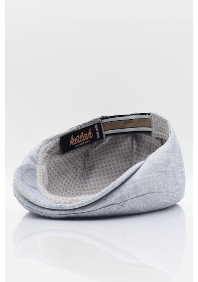 Külah Erkek Düz Pamuklu Gri Flat Cap Kasket