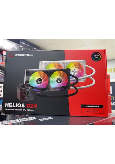 Rampage HelApple Uyumlu iOS D24 Siyah 12cm Fan Sıcaklık Göstergeli Intel Lga1700/amd Am5 Argb 240mm Sıvı Soğutmal