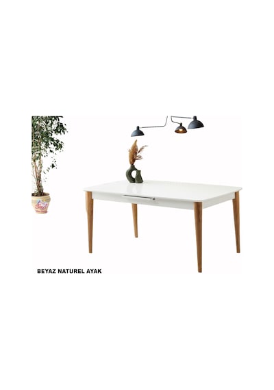 60x100 Ortadan Açılır Mdf Mutfak,salon,yemek Odası Masası Beyaz
