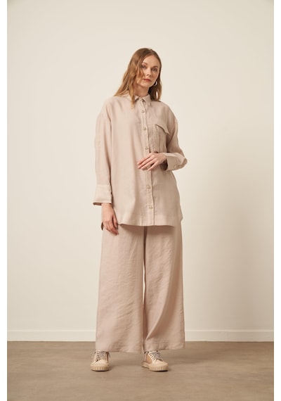 Ftz Women Kadın Modal Cepli Takım Beige 30717 Beige