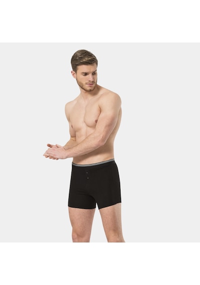 Türen Erkek Likralı Düğmeli Boxer 2'li Paket 135/siyah Siyah
