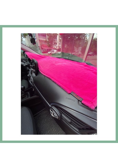 Bşkvirgo Yumuşak Tüylü Oto Torpido Bagaj Üstü Örtü Peluş Halı Fuşya Pembe 130x40cm Bsk2026 Standart