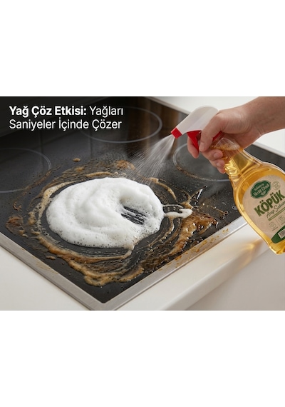 Köpük Arap Sabunu 750 Ml, Leke Çıkarıcı, Yağ Çözücü, Vegan Ve Bitkisel İçerikli, Çok Amaçlı Yüzey Temizlik Sabunu Tekli