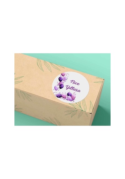 Yıldönümü Kutlama Mesajı Etiket Nice Yıllara Balonlar 4 Cm - 40 Adet Çok Renkli