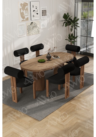 Avvio İcon Bohem Ayak 6'lı Metal Pofi Demonte Sandalye 80x160 Masa Sandalye Takımı Akça Masa Sandalye Kumaşı Siyah Avvio İcon Bohem Ayak 6'lı Metal Pofi Demonte Sandalye 80x160 Masa Sandalye Takımı Akça Masa Sandalye Kumaşı Siyah