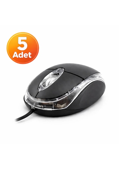 5 Adet - Koodmax Usb Optik Mouse Maus - Işıklı - Km-6809