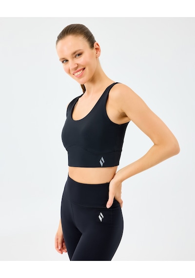 Skechers W U Neck Bra Kadın Siyah Sporcu Sütyeni S2520006-3817 Siyah