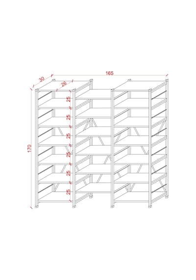 Asra Trend Petra Desen Metalk03 3 Modüllü 17 Raflı Endüstriyel Metal Kitaplık 165 Cm Genişlik Modern Salon Kütüp Diğer Asra Trend Petra Desen Metalk03 3 Modüllü 17 Raflı Endüstriyel Metal Kitaplık 165 Cm Genişlik Modern Salon Kütüp Diğer