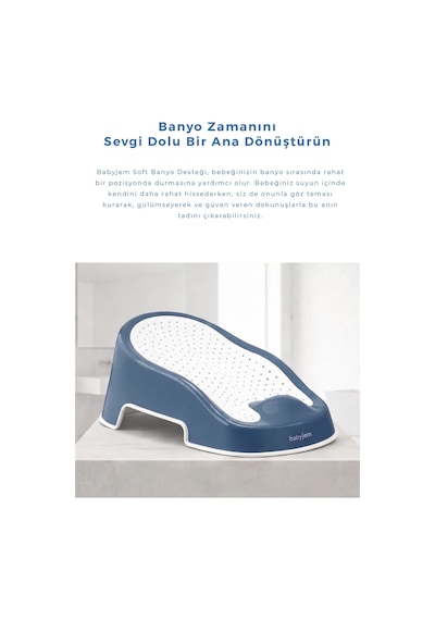 Babyjem Soft Banyo Desteği Bebek Yıkama Yardımcısı İndigo Mavi