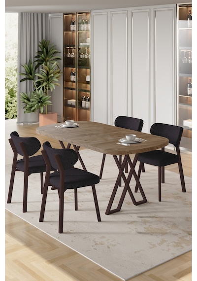 Canisa Axton Serisi Sabit Mdf 90x168 Atlantik Çam Mutfak Masa Takımı 4 Antrasit Sandalye Atlantik Çam Masa Antrasit Sandalye Canisa Axton Serisi Sabit Mdf 90x168 Atlantik Çam Mutfak Masa Takımı 4 Antrasit Sandalye Atlantik Çam Masa Antrasit Sandalye