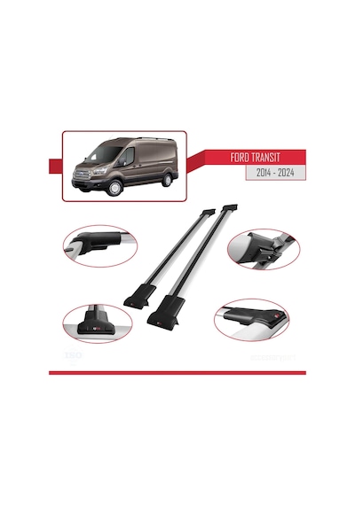 Ford Transit 2014 Ve Sonrası İle Uyumlu Fly Model Ara Atkı Tavan Barı Gri