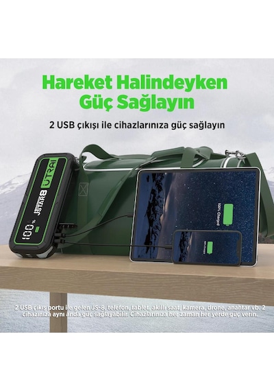 Utraı Jstar 8 74wh 20000mah 3000a Jump Starter Taşınabilir Akü Takviye Cihazı Powerbank + Led Lamba + Taşıma Kılıfı + Lcd Ekran