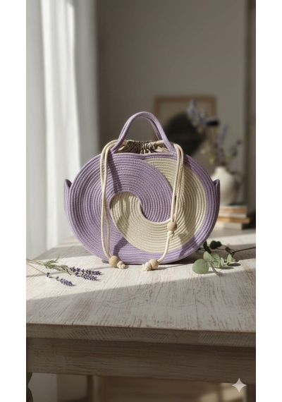 Loom Collection Sonsuzluk Çantası Krem - Lila