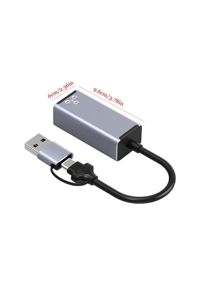 Wozlo HC-72Q Type-C 3.1 / Usb 3.0 to RJ45 Gigabit Ethernet Çevirici Dönüştürücü Adaptör - 1000Mbps