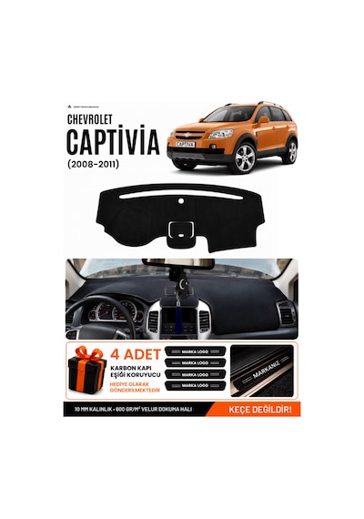 Chevrolet Captiva 2008-2011 Uyumlu Torpido Koruma, Torpido Örtüsü, Torpido Kılıfı - Siyah