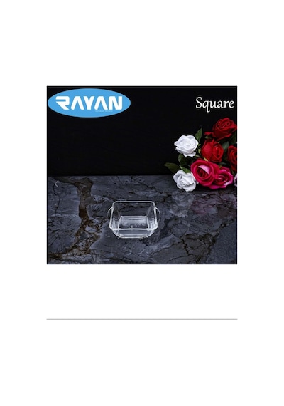 Square Tekli Kare Cam Kahvaltılık Kase Royaleks-81485 001 Siyah