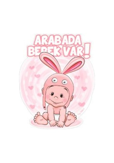 Bob21 Tavsan Sapkali Arabada Bebek Var Sticker