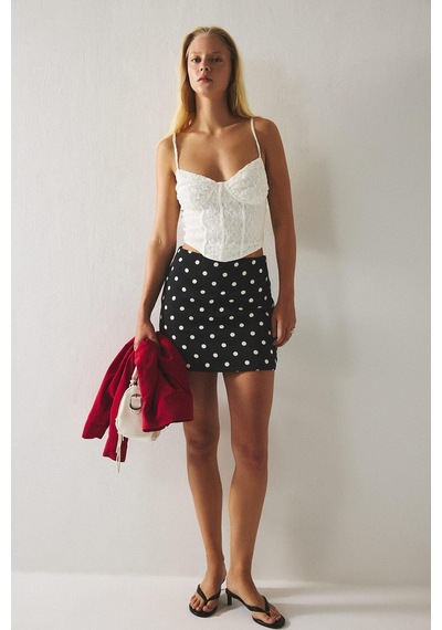 Defacto Fitted Agraflı Örme Dantel Crop Korse Büstiyer I9561ax26hswt32 Beyaz-wt32