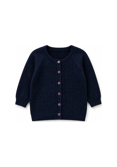 Babyhola Unisex Triko Saç Örgülü Alt Üst Bere 3'lü Takım 22108 Lacivert