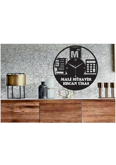 Kişiye Özel Muhasebeci Mali Müşavir Temalı Duvar Saati Siyah