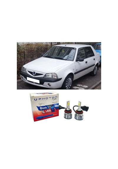 Dacia Solenza Uzun + Kısa Led Xenon Kısa Far Ampulü H4 Duo Yeni Seri Beyaz