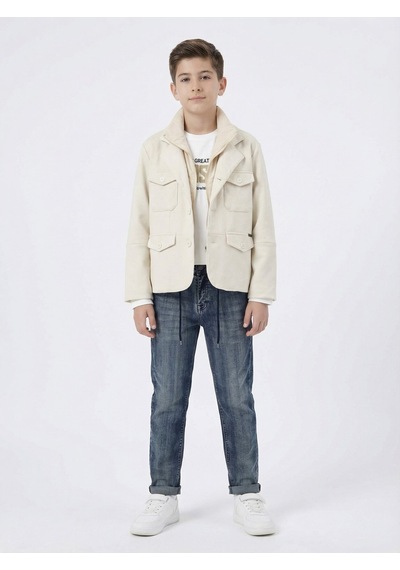 Xo Kids Erkek Çocuk 3lü Alt Üst Takım 11-14 Yaş 14205 Ekru - Mavi