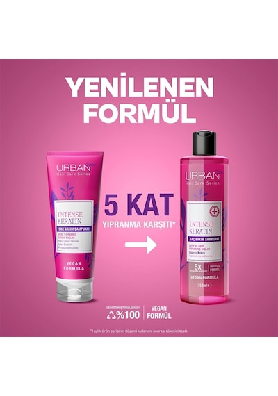Ayrex Intense Keratin Yoğun Hasar Onarıcı Saç Bakım Şampuanı, 350 Mililitre, Vegan