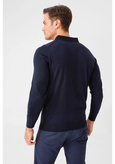 Desen Triko Erkek Basic Polo Yaka İnce Triko Kazak 02421601 K Laci K Laci