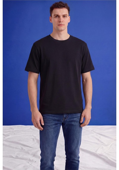 Freemen Erkek Oversize Tişört Nefes Alan Yumuşak Dokulu Terletmeyen Rahat Kalıp Basic-399 Siyah