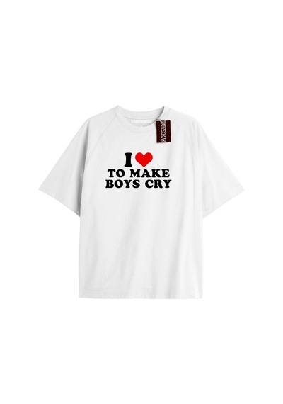 I Love To Make Boys Cry Beyaz