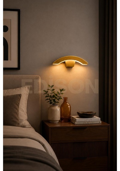 Tr Dekoratif Gold Yarım Ay Led Aplik, Modern Tasarım, İç Ve Dış Mekan Duvar Aydınlatması Genel