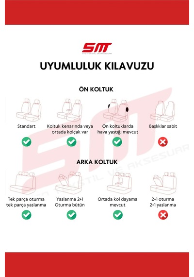 Lexroo Nemrut Serisi Lakost Kumaş Universal Oto Koltuk Kılıfı Tam