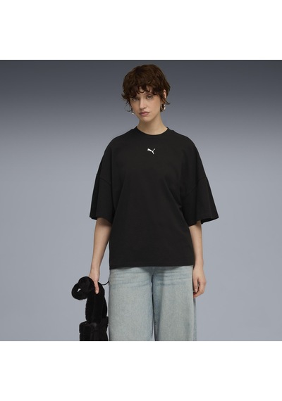 Puma Dare To Oversized Ruched Tee Kadın Yetişkin T-shirt SIYAH