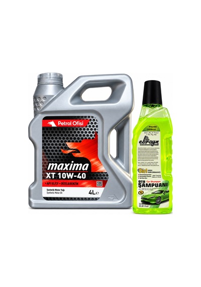 Petrol Ofisi Maxima XT 10W-40 Motor Yağı 4 L + Oto Şampuan 1000 ML