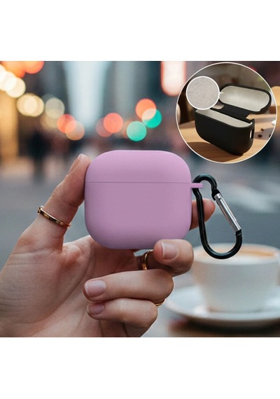 Fadex Apple AirPods 3.nesil İle Uyumlu Kılıf Askı Aparatlı Lansman Pudra Renk Tonu