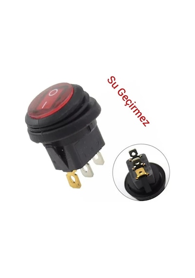 5 Adet Br-131w Yuvarlak Işıklı Anahtar Su Geçirmez 220v