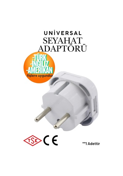 Universal Seyahat Adaptörü - Türk İngiliz Amerikan Fiş Priz Dönüştürücü Çevirici