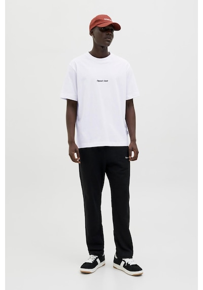Jack & Jones Erkek Jornorrebro Emb Tee Ss Crew Neck Nakışlı Tişört Beyaz