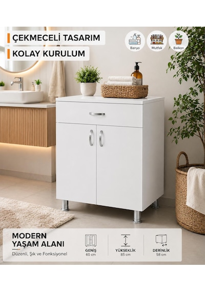 Bmd Mobilya 60x58x85 Cm Set Altı Ocak Dolabı 1 Çekmeceli Mutfak Dolabı Ankastre Ocak Alt Modülü Çok Amaçlı Depolama Dolabı Beyaz Bmd Mobilya 60x58x85 Cm Set Altı Ocak Dolabı 1 Çekmeceli Mutfak Dolabı Ankastre Ocak Alt Modülü Çok Amaçlı Depolama Dolabı Beyaz
