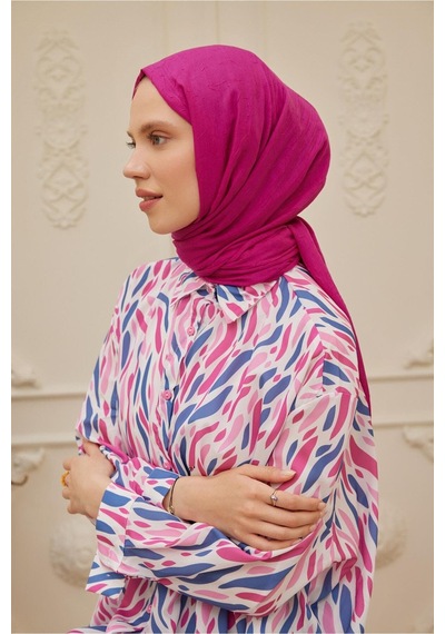 Bambu Kraş Şal Tesettür Giyim, Yüksek Kalite, Hafif, Rahat, Şık, Premium, Lux, Shawl, Scarf Fuşya
