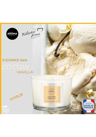 Aroma Home Elegance Kokulu Mum Cotton Vanilla 115 G
