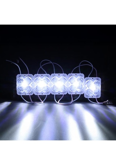Powermaster Pm-14711 12 Volt 2 Watt Soğuk Beyaz Yanıp Sönen Çakar 4333-3030 Modül Led 43x33x28mm Şeffaf