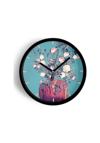 Modern Duvar Saati - 25cm - Önü Camlı Siyah Kasa - Sessiz Mekanizma-jh0159 Siyah