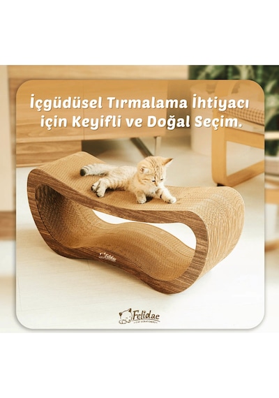 Oluklu Mukavva, Kedi Tırmalama Kanepesi Yatay Tırmalama / 67,5x28,5x24cm Large - Cs8 Dw