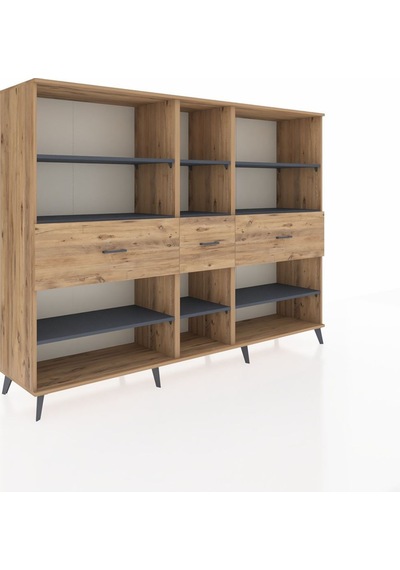 Hyperion Dolap 9 Raflı 3 Çekmeceli 220x44x163 Çam-antrasit/çam Antrasıt/atlas Çam - Atlas Çam Hyperion Dolap 9 Raflı 3 Çekmeceli 220x44x163 Çam-antrasit/çam Antrasıt/atlas Çam - Atlas Çam