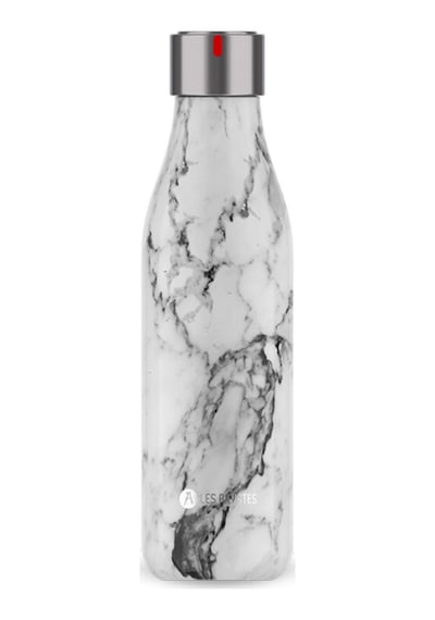 Les Artistes Paris Isı Yalıtımlı Çelik Termos Matara 500 ML Marble Black & White Beyaz - Siyah