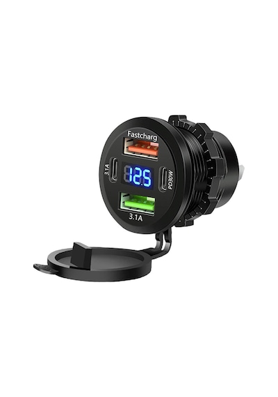 Araç Şarj Cihazı Qc 3.0 Pd30w Çift Usb Hızlı Şarj 12v/24v Hızlı Şarj Adaptörü