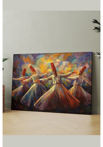 Mevlevi Dervişler Mevlana Dervişler Kanvas Tablo (7 farklı ölçü) 60 x 40